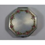 A Pretty George V 'VOGUE' Silver and Floral Guilloché Enamel Octagonal Compact, patent applied