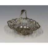 A Pretty and Small Early George III Silver Swing Handled Basket with foliate and insect