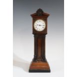 A 19th Century Mahogany and Ebonised Miniature 'Longcase' Clock, 32 cm tall. Dial cracked and