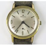 A Gent's ZENITH Gold Plated Wristwatch, the 33mm case back no. 561A286, caliber 2531 manual wind