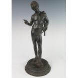 An Antiquarian Style Full Length Bronze Figure of a Nude Male, 27 cm high