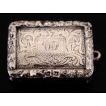 A William IV Silver Vinaigrette with chased foliate decoration and gilt grill, Birmingham 1830,