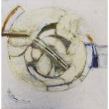 Paul Feiler (German 1918 - 2013), Moving Circles Yellow 1966, acrylic on canvas, framed & glazed.