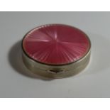 A Pretty Silver and Pink Guilloché Enamel Compact, London 1928 import marks, GS, 52mm diam., 50g