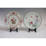 Two 18th Century Chinese Famille Rose Porcelain 9" Plates
