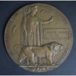 A WWI Bronze Death Plaque named GEORGE HENRY FRY