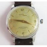 A 1950's Gent's ZENITH Sporto Stainless Steel Wristwatch retailed by Penlington and Batty of