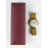 A Gent's GARRARD 9ct Gold Dress Wristwatch in a Dennison Aquatite 34 mm case, back no 349986, manual