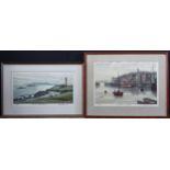 Noel Ellis 1977, "The Hoe & Plymouth Sound", pencil signed limited edition print (35/50), framed &