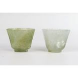 A Pair of Chinese Jade Octagonal Cups, 3.5 cm high