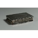 A Victorian Silver Snuff Box with chased foliate decoration, Birmingham 1882, George Unite, 51x33mm,