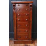 A Victorian Mahogany Wellington Chest, 48(w) x 36(d) x 104(h) cm