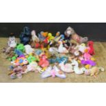 A Collection of 37 Beanie Babies and 2 Buddies Birds, Dragons, Turtles, Sea Creatures, Insects etc.