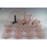 A Selection of Depression Glass Pink Royal Lace by Hazel Atlas Glass Company in Clarksberg and