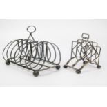 A George IV Silver Toast Rack (Sheffield 1824, I&T.S, 16cm long, old repair and one divided loose,