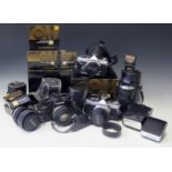 A Selection of OLYMPUS Camera Equipment including OM-2 Spot/Program camera body, OM-2 35mm camera