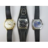 A Gent's SEKONDA shockproof de luxe Wristwatch, Sekonda gold plated watch (both running) and