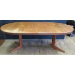 A Rare Danish Rosengaarden Monster Skydd Teak and Ebony Strung Extending Dining Table with two