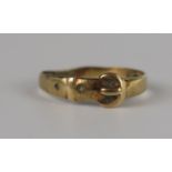 A 9ct Gold Buckle Ring, size E, 1g