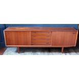 A G Plan Style Teak Sideboard, 209(w)x74(h)x46(d)cm