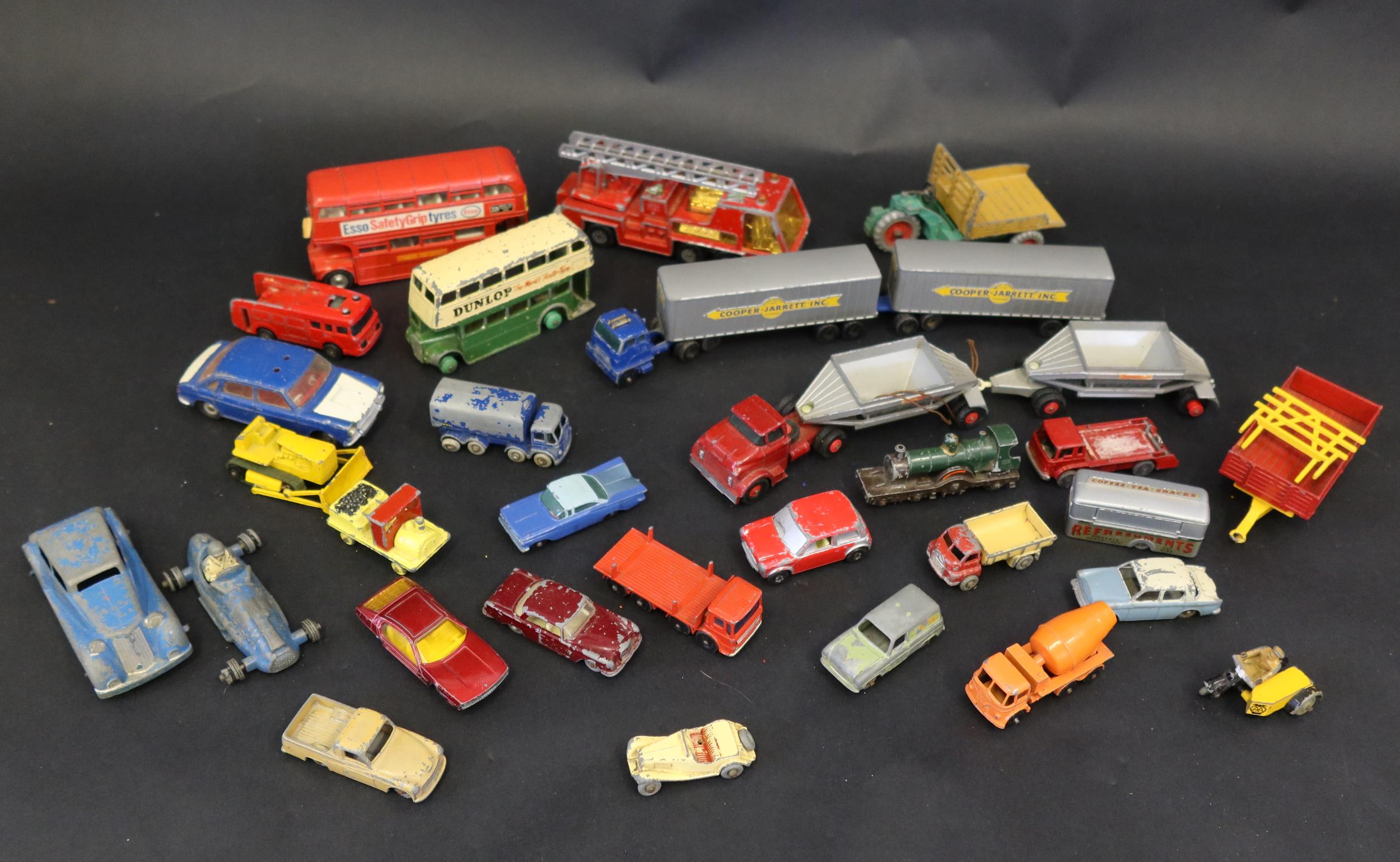 A Collection of Older Playworn Diecast Including Matchbox, Dinky, Crescent etc.