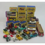 Sixteen Matchbox Models of Yesteryear, mid to late 60's, an early Corgi Classics and repainted Dinky