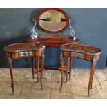 A Brights of Nettlebed Theodore Alexander Dressing Table (100cm wide) and matching kidney shaped