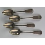 A Set of Four George III Irish Silver Serving Spoons, Dublin 1813, Samuel Neville, 23cm, 275g