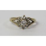 A 9ct Gold and White Stone Set Ring, size N, 2.5g