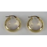 A Pair of Small 9ct Gold Hoop Earrings, 3.1g