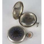 Two Silver Fob Watch Cases: half hunter Birmingham 1912 and full hunter London 1814, 105.9g