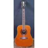 A 1960's Eko 12 String Guitar Made in Italy with gig bag