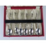 A Cased Set of Six Silver Apostle Top Teaspoons, 12.5cm, 108g