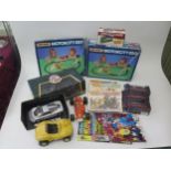 A Collection of Toy/Model Cars and other toys including Matchbox Motorcity Sets, Corgi MG, Marvel