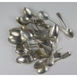 A Selection of Georgian and later Silver Teaspoons, etc., 469g