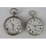 Two Silver Fob Watches _ key wound by Bennett Maker to the Royal Observatory. Both running, dial