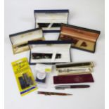 A Collection of Fountain Pens including Waterman's, 'The John Bull', Sheaffer and various pencils,