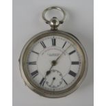 A Silver Cased Open Dial Key Wound Fob Watch, dial marked 'The "Express" English Lever J.G. Graves