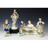 A Selection of Porcelain Ornaments including Volkstedt and Samson, tallest 31cm. All A/F