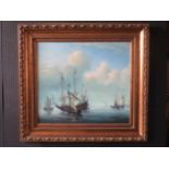 A Modern Oil On Canvas, Netherland's Navy Tallship, framed, 95 x 67cm