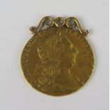 A George III 1700 Mounted Gold Guinea, 9g