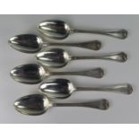 A Set of Six George V Silver Serving Spoons, London 1827 Francis Higgins & Son Ltd., 21.5cm, 552g