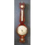 A Large Mahogany Framed Mercury Banjo Barometer, 109cm long