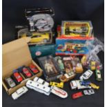 A Collection of Boxed/Loose Diecast and Figures Including Corgi 1:18 MG (broken steering wheels),