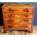 A Georgian Mahogany Bachelor's Chest of Drawers, 87(w) x 80(h)x 47(d)cm