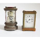 A Brass Carriage Clock and calendar