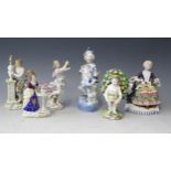 A Selection of 19th Century Porcelain Figurines including Triebner, Ens & Eckert and Samson, tallest