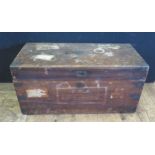 An Early 20th Century Camphor Wood Steamer Trunk, the front painted 'F.W.S. SINGAPORE' and with
