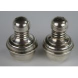 Egyptian Silver Salt and Pepper, c. 5cm high, 37g