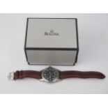 A BULOVA 96A 102 Military Style Quartz Wristwatch, 40mm, seconds hand loose, boxed, not running